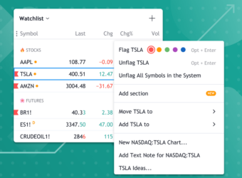 TradingView 推出自选列表新功能，优化列表管理