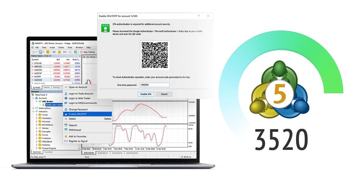 MetaTrader 5 新版支持 Google Authenticator 双重认证
