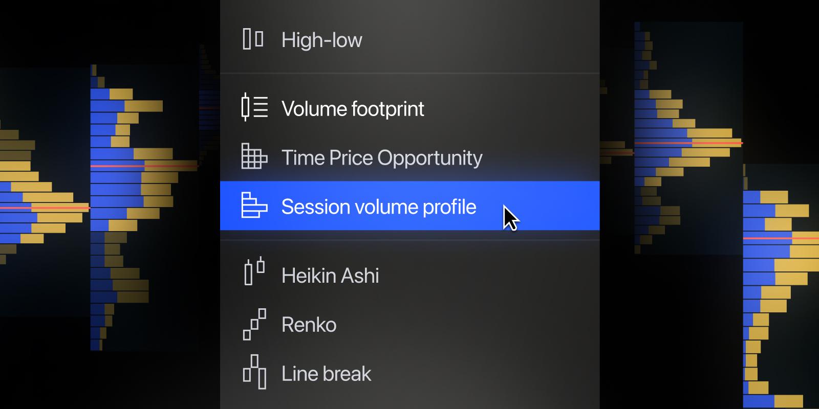 TradingView 新增 Session volume profile 图表类型