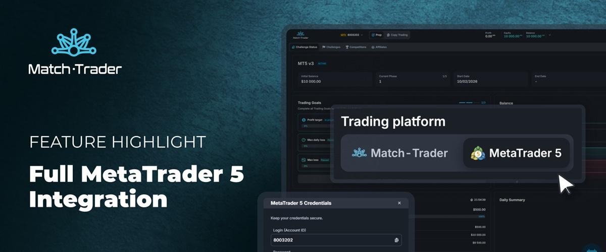 Match-Trade 2026年2月更新：Match-Trader Prop 全面集成 MT5，新增阶段付费与多项功能优化