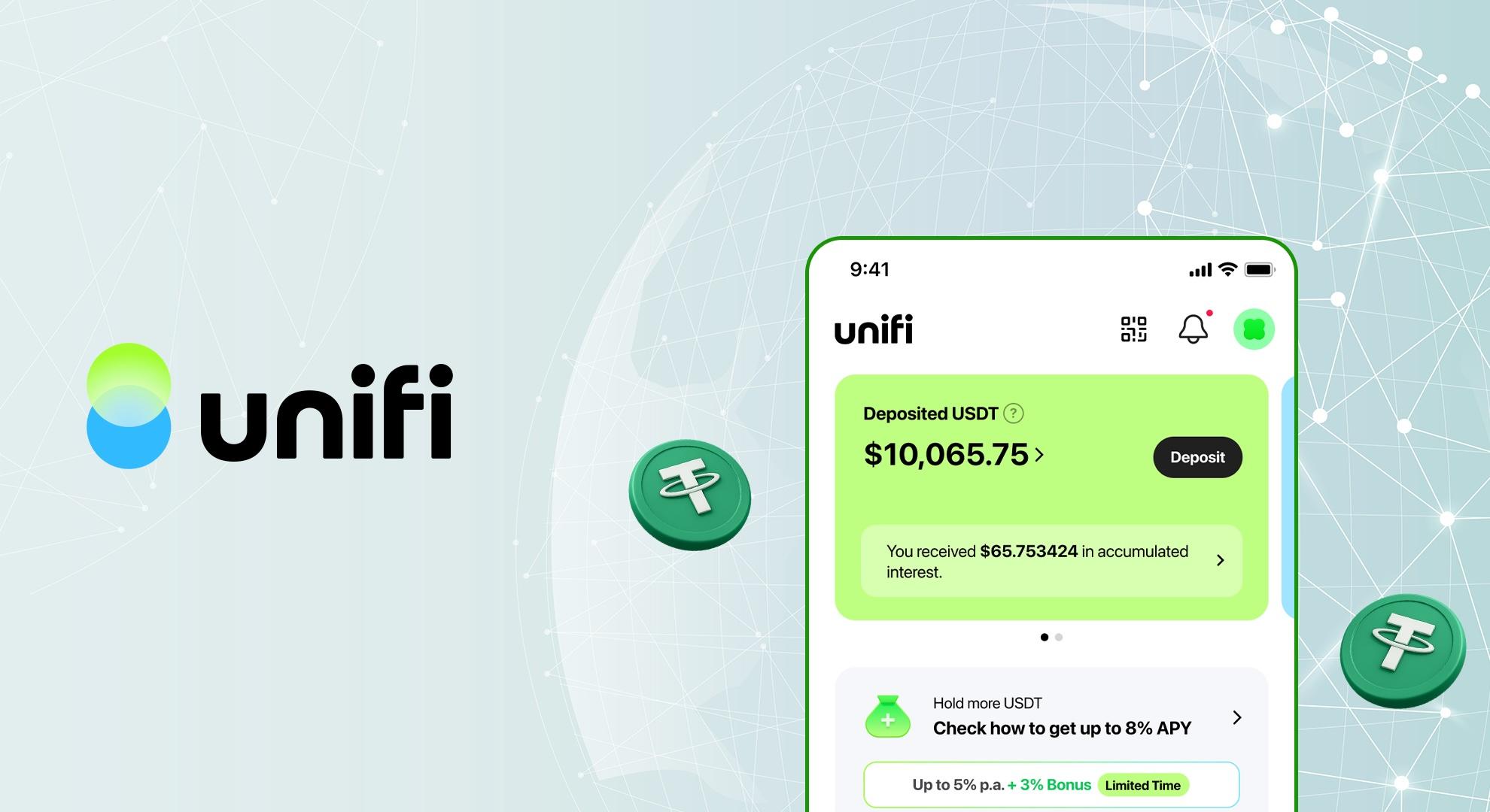 LINE NEXT 全球推出稳定币平台 Unifi，支持 USD₮ 存款最高年化 8%