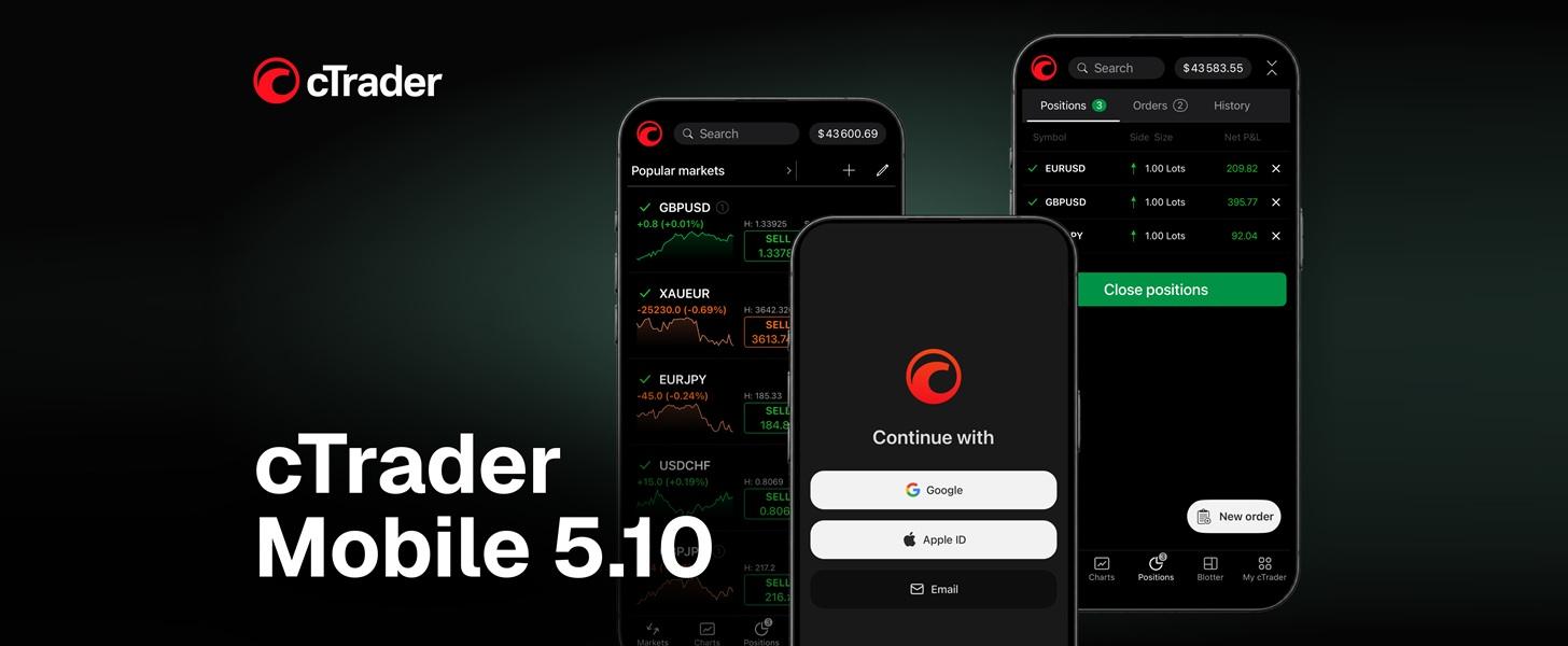 cTrader Mobile 5.10 发布:交易与市场功能更便捷